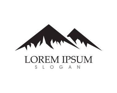 Dağ manzarası logosu ve simgeler şablonu
