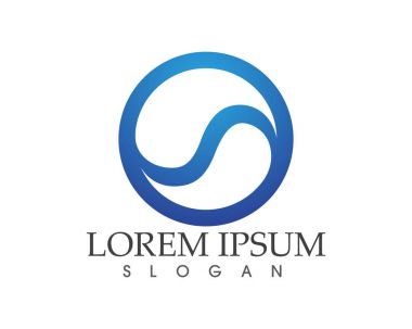 S harfli şirket logosu tasarım vektörü