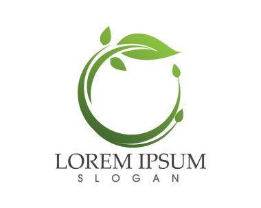 yaprak yeşil doğa logo ve sembol şablon vektör 