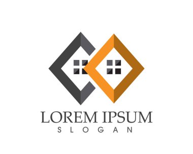 Emlak ve ev binaları logo simgeleri şablonu