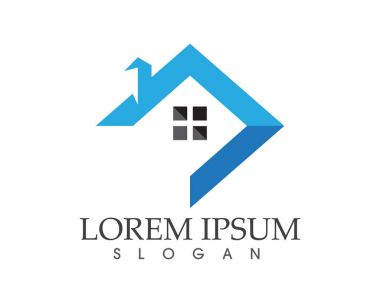 Emlak ve ev binaları logo simgeleri şablonu