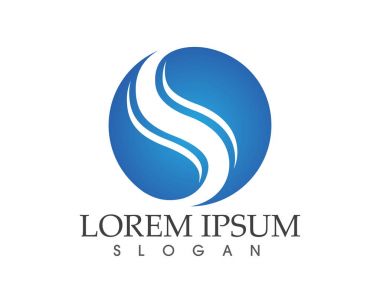 S harfli şirket logosu tasarım vektörü