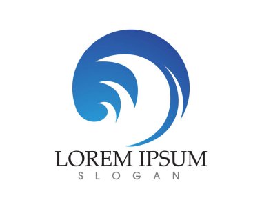 Dalgalar plaj logosu ve semboller simge uygulaması