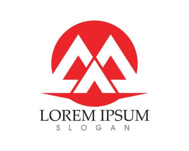 Dağ manzarası logosu ve simgeler şablonu