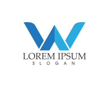 W harfleri iş logosu ve sembolleri şablon
