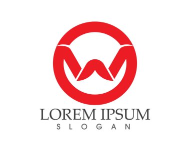 W harfleri iş logosu ve sembolleri şablon