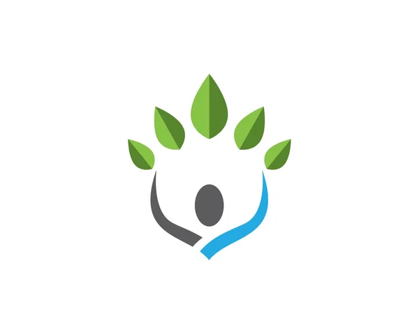 木緑人 id カード ベクトルのロゴのテンプレート — ストックベクタ