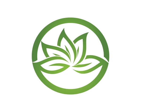 Foglia verde natura logo e simbolo modello vettoriale — Vettoriale Stock