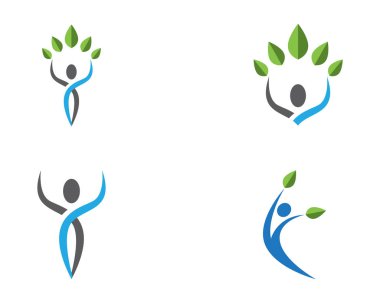 Vektör - ağaç yeşil insanlar kimlik kartı vektör logo şablonu