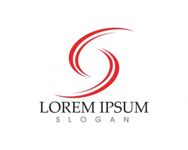 S harfli şirket logosu tasarım vektörü