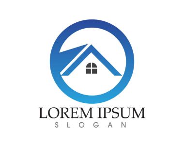 Emlak ve ev binaları logo simgeleri şablonu