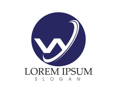 W harfleri iş logosu ve sembolleri şablon