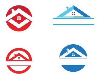 Emlak ve ev binaları logo simgeleri şablonu