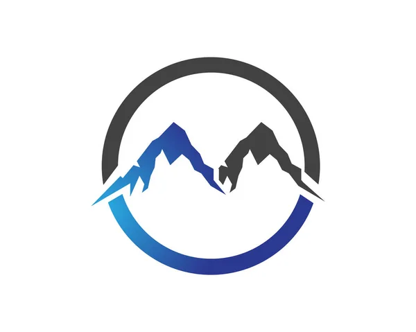Ορεινή φύση τοπίο λογότυπο και σύμβολα εικονίδια πρότυπο — Διανυσματικό Αρχείο