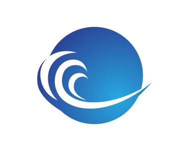 Dalgalar plaj logosu ve semboller simge uygulaması