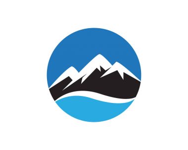 Dağ manzarası logosu ve simgeler şablonu