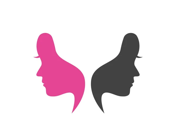 Włosy kobieta i twarz logo i symbole — Wektor stockowy
