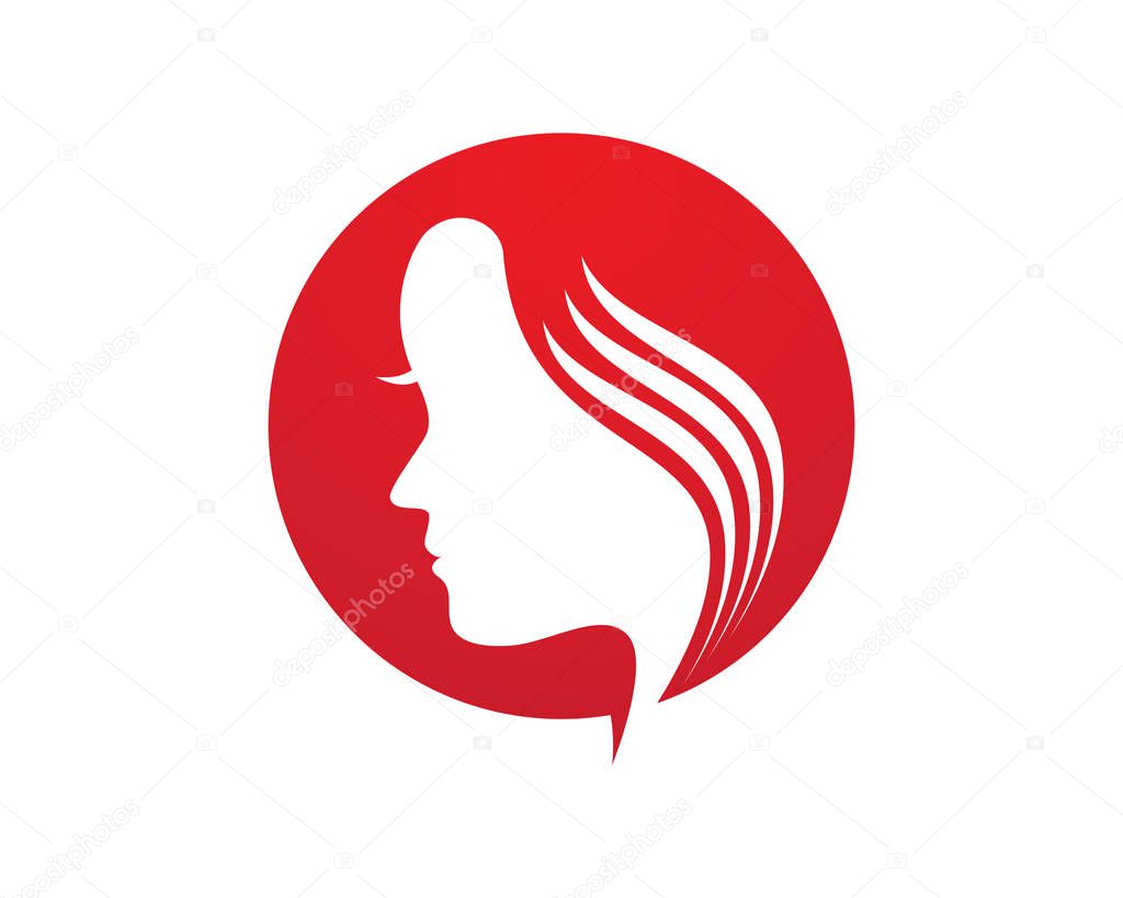 hair woman and face logo and symbols 