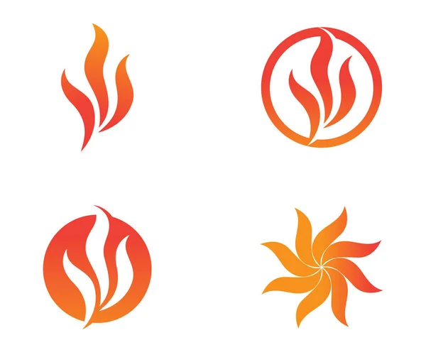 Feuer Flamme Natur Logo und Symbole Symbole Vorlage — Stockvektor