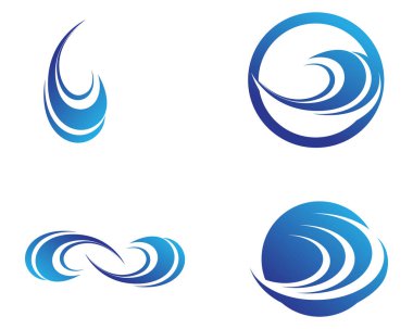 Dalgalar plaj logosu ve semboller simge uygulaması