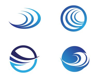 Dalgalar plaj logosu ve semboller simge uygulaması