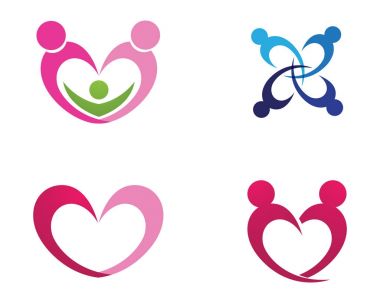 Aşk Aile Logo ve sembolleri vektör şablon simgeler app