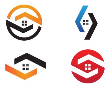 ev binalar logo ve simgeleri simgeleri şablonu