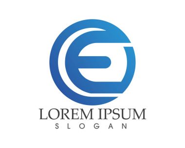 E harfinin logo ve semboller için soyut simgeler