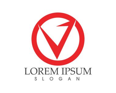 V harfler iş logo ve sembolleri şablonu