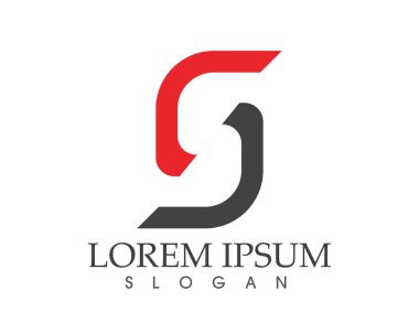 S harfli şirket logosu tasarım vektörü