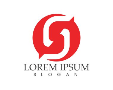 S harfli şirket logosu tasarım vektörü