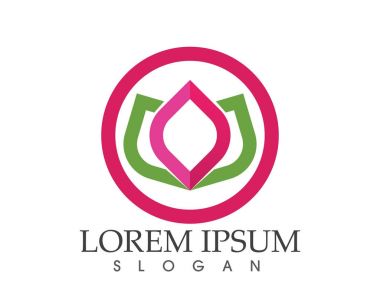 Yaprak ve çiçek lotus basit logo ve sembolleri