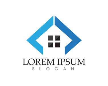 özellik ev ve ev logo şablonu vektör