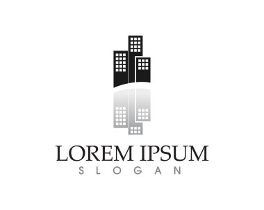 Emlak ve ev binaları logo simgeleri şablonu