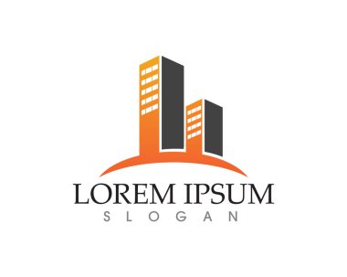 Emlak ve ev binaları logo simgeleri şablonu