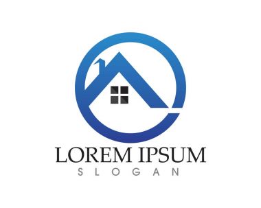 özellik ev ve ev logo şablonu vektör