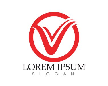 V harfler iş logo ve sembolleri şablonu