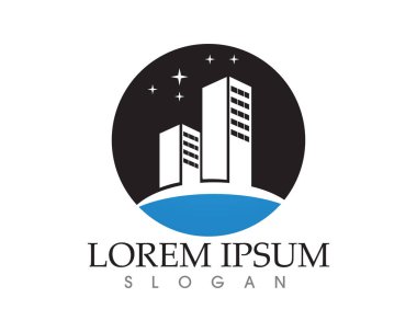 Emlak ve ev binaları logo simgeleri şablonu