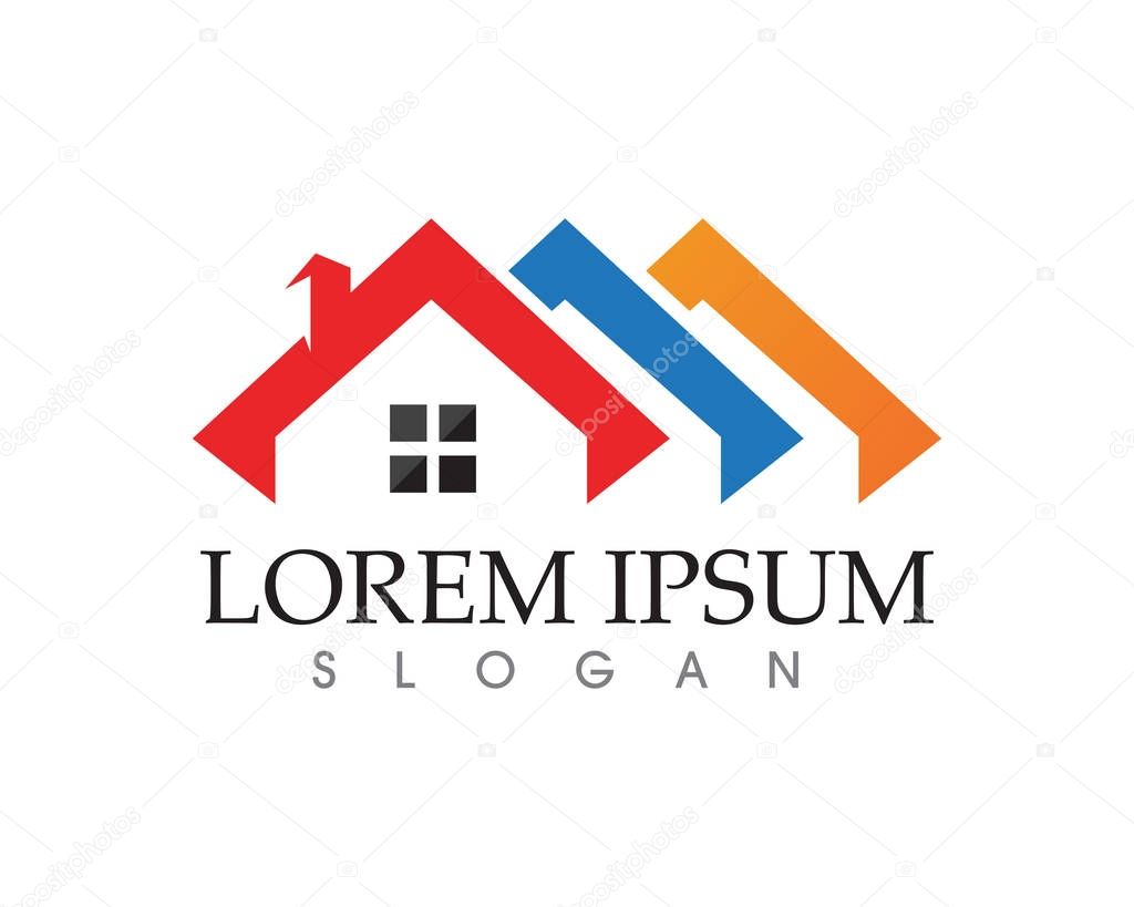 property house and home logos template vector