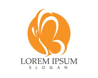 Kelebek kavramsal basit ve renkli bir simge. Logosunu görmeniz gerekir. Vektör illustr