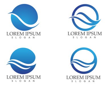 Dalgalar plaj logosu ve semboller simge uygulaması