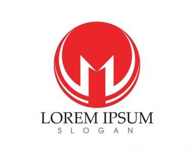M harfi vektör simgeleri bu tür logo şablonları