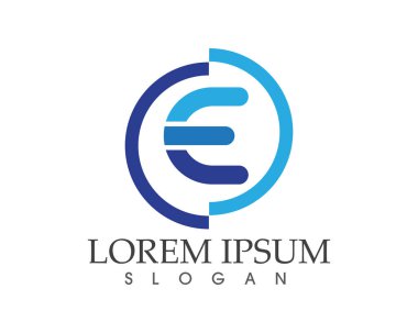 Vektör - E harfi logosu için soyut simgeler