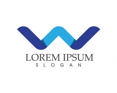 W harfleri iş logosu ve sembolleri şablon