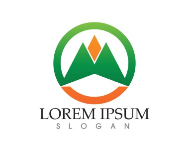Dağ manzarası logosu ve simgeler şablonu