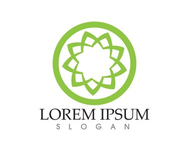 yaprak yeşil doğa logo ve sembol şablon vektör 