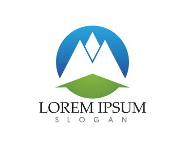 Dağ manzarası logosu ve simgeler şablonu