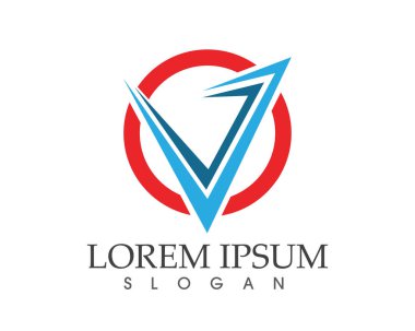 V harfler iş logo ve sembolleri şablonu