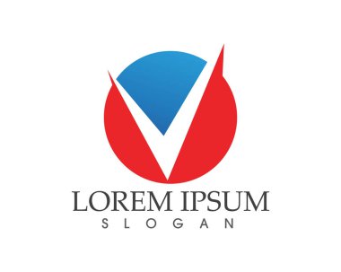 V harfler iş logo ve sembolleri şablonu