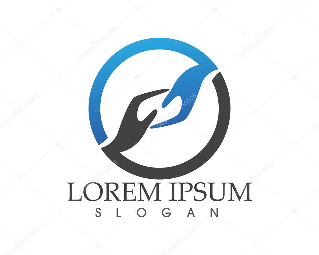 Hand help logo and symbols template icons ap